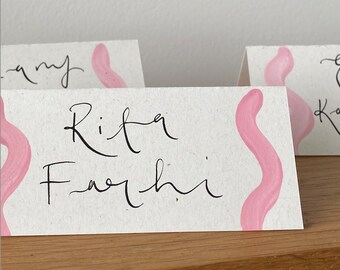 Hand Painted Modern Calligraphy Name Place Cards