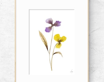 Abstract Iris Art Print, Loose Floral Painting, Watercolor Flower Artwork, Iris Illustration, (A5/A4)