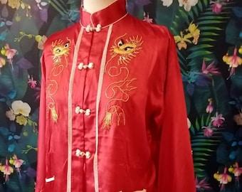Vintage Chinese Pyjamas - 1940s -50s Embroidered Chinese Tourist Pyjamas