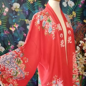 Vintage Japanese Kimono-Art Deco Japanese Kimono 1930s Chrysanthemum Printed Kimono image 1
