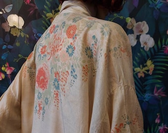 Gorgeous Antique 1920s Silk Floral Print Pongee Robe - Etsy