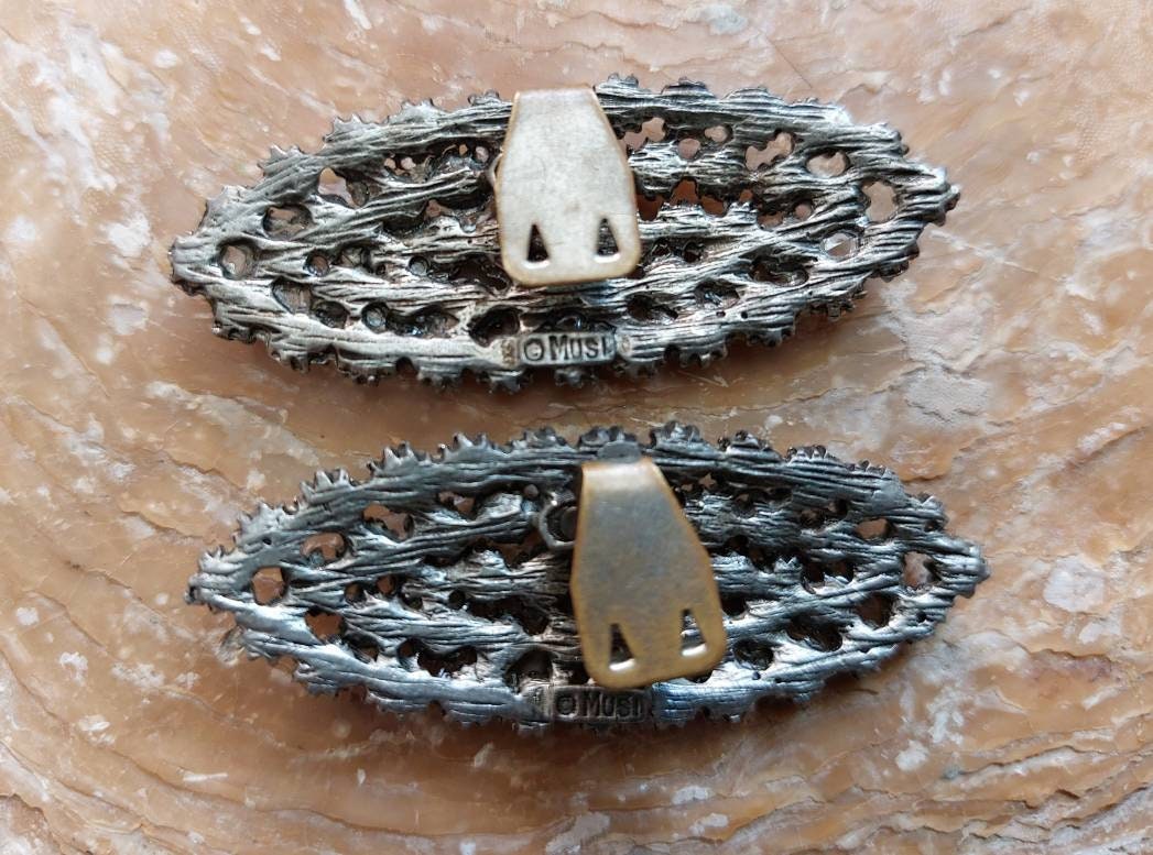 Vintage Musi Rhinestone Shoe Clips1960s Musi Signed Shoe Etsy