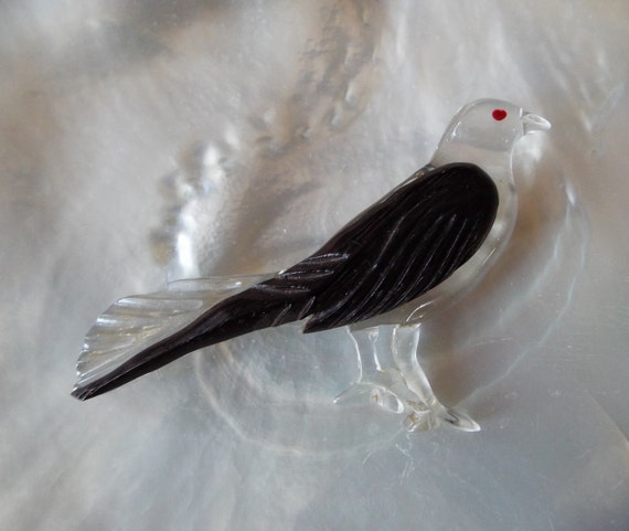 Vintage Lucite Brooch~1940s Lucite Bird~1940s Luci