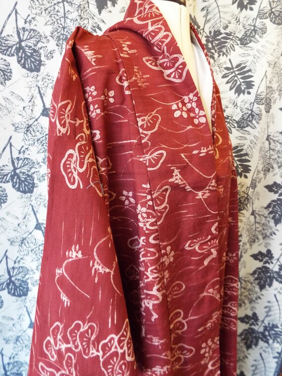 Vintage Kasuri Silk Kimono~1940s Kasuri Silk Japan