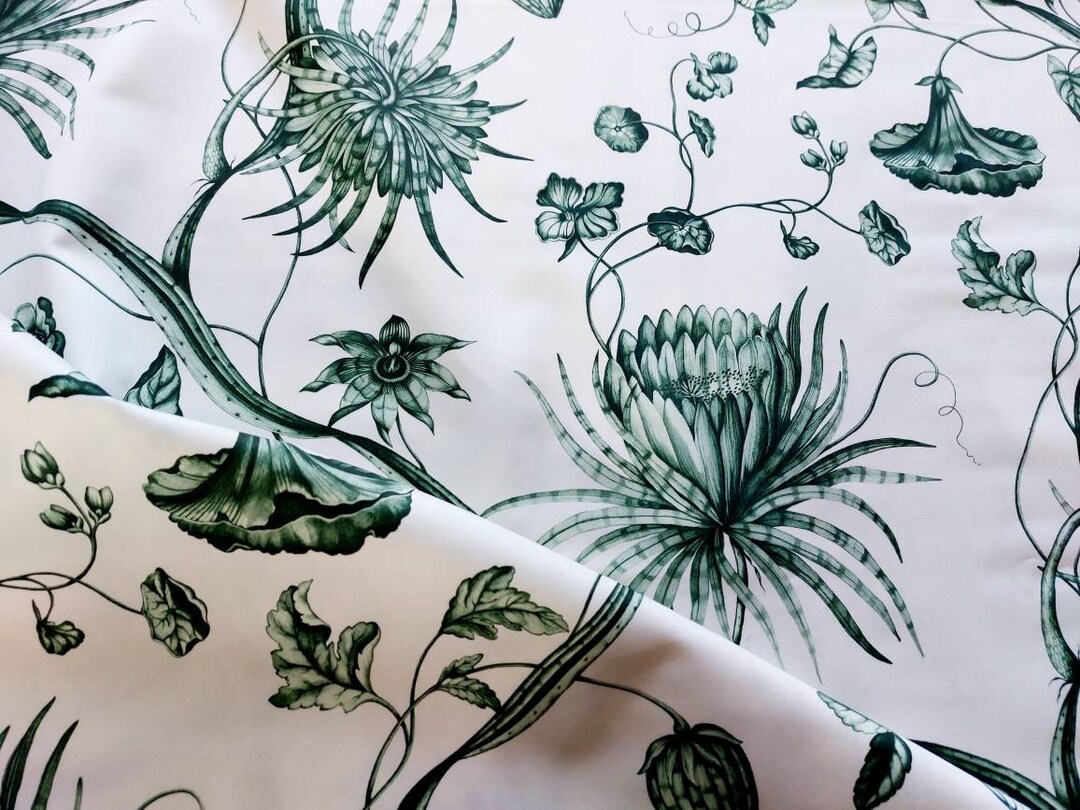 Zoffany Phaedra Toile Cotton Satinzoffany Floral Toilezoffany 2022 Cotswolds Manor Fabric Etsy
