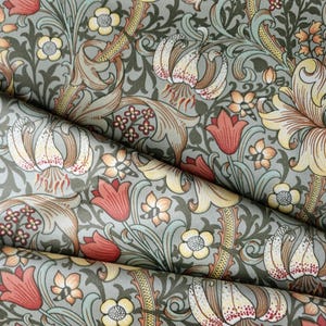 Morris & Co &quot;Golden Lily Minor&quot; Fabric~William Morris Fabrics~Morris Floral Fabrics