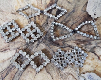 Antique Rhinestone Embellishment Samples~1920s Rhinestone Haberdashery Samples~1920s Rhinestone Embellishments