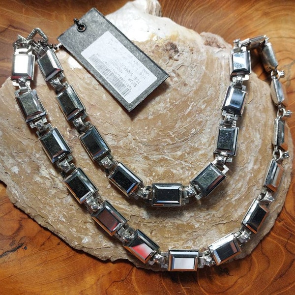 Rodrigo Otazu Necklace-Designer Otazu Swarvoski Crystal and Mirrored Panel Necklace.