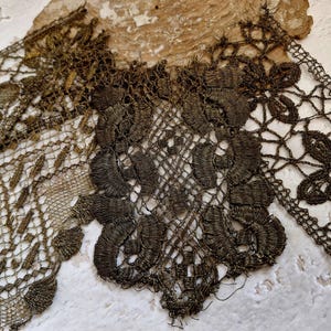 Antique 1920s Gold Metallic Lace Trim~1920s French Metallic Lace Trim Salesman Samples