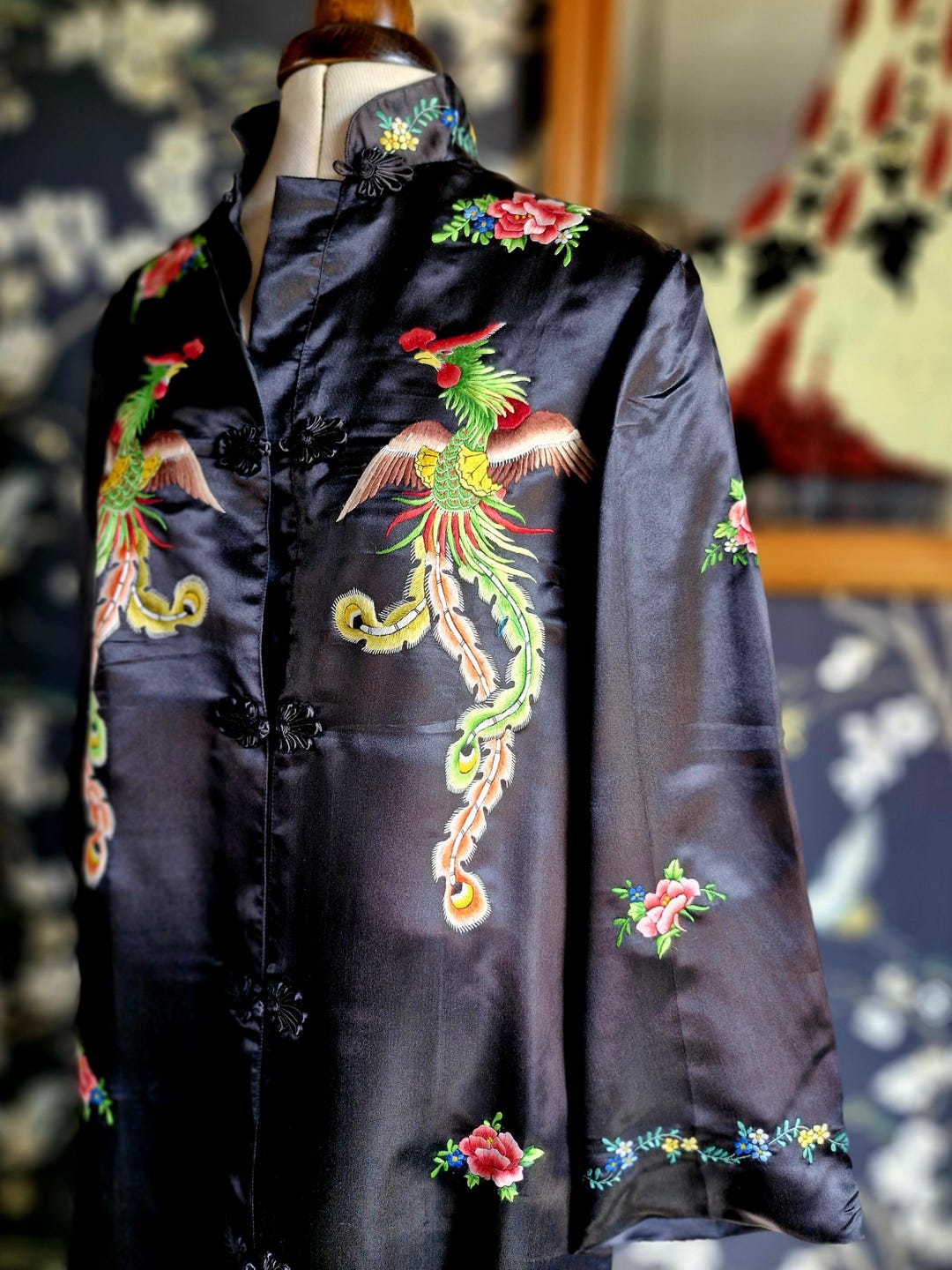 Vintage Chinese Embroidered Jacket-1950s Golden Bee Embroidered