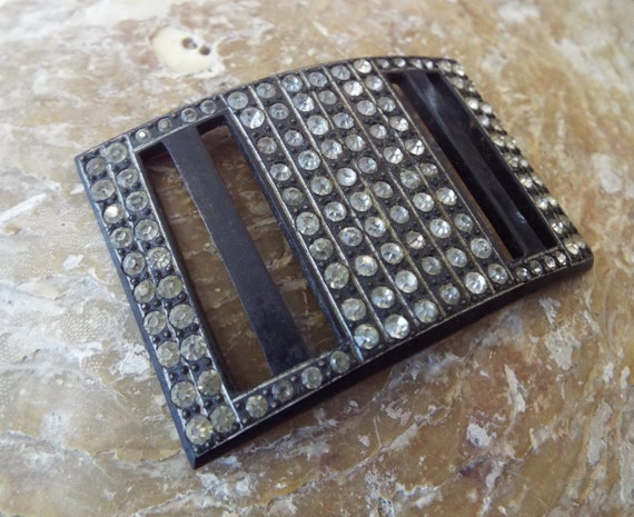 Vintage Celluloid Buckle~1920s Celluloid Buckle~Ar