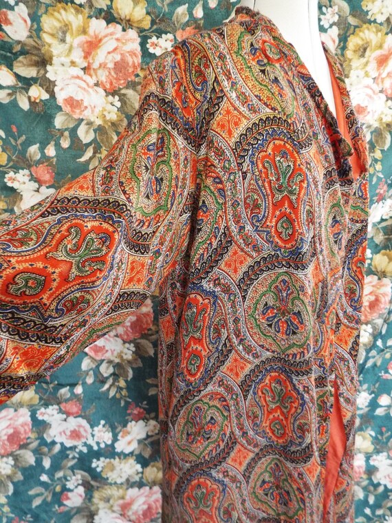 Vintage Silk Paisley Duster Jacket~Art Deco Silk P