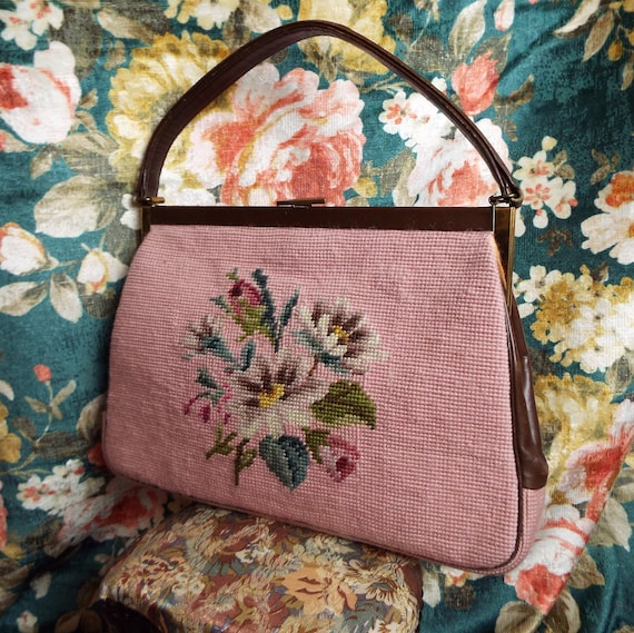 Vintage Tapestry Bag~1950s Tapestry Bag~1950s Tape