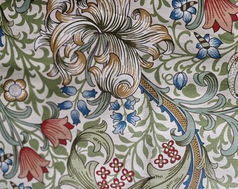 Vintage Golden Lily  Cotton Furnishing Fabric-1991 William Morris for Sanderson