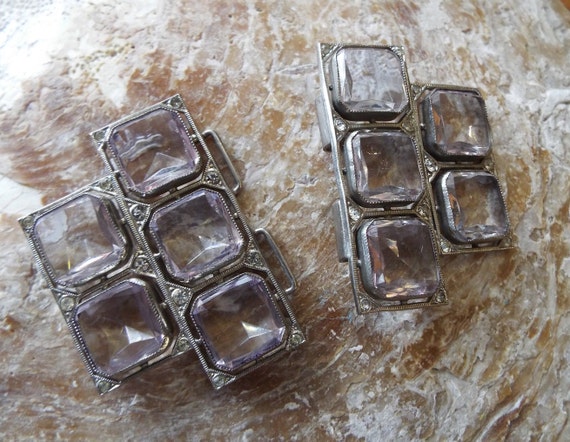 Vintage French Glass Buckle~1920s French Glass Bu… - image 4