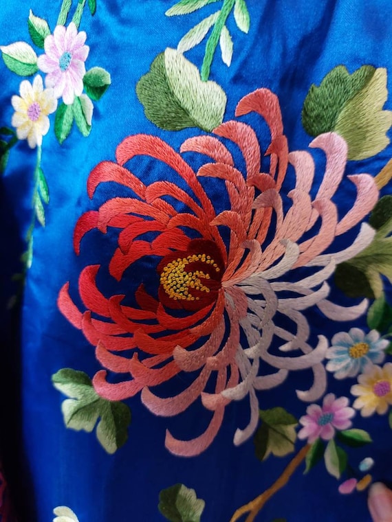 Vintage Embroidered Kimono Robe-1930s Chinese Emb… - image 10