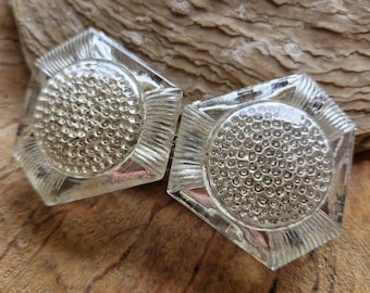 Vintage Czech Glass Buckle-1930s Czech Glass  Buckle-Art Deco Moulded Glass Clasp