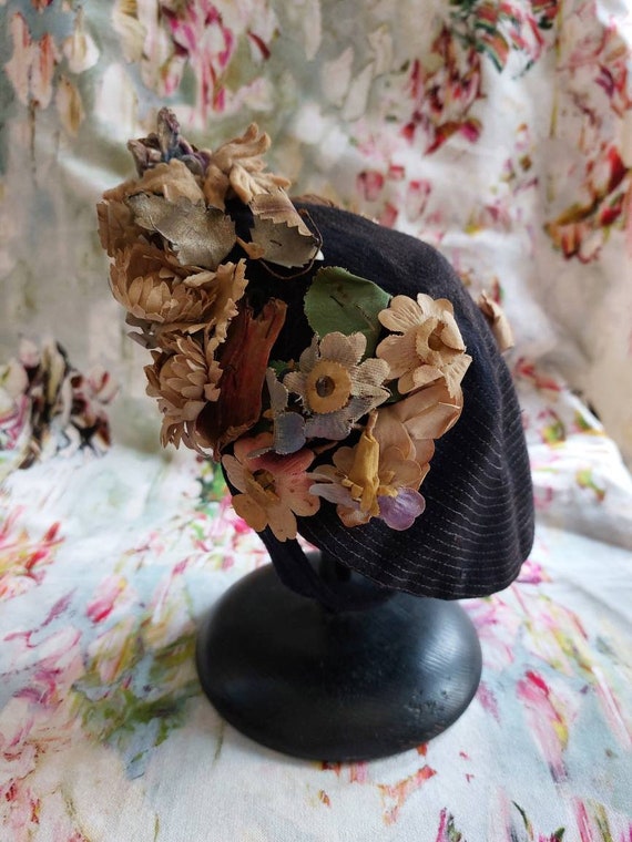 Antique Victorian Felt Bonnet-1800s Victorian Fel… - image 2