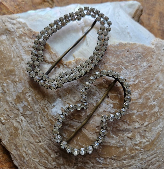 Antique Paste Buckles~1910s-1920s Rhinestone Buckles~… - Gem