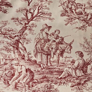 Titley and Marr Provence Toile de Jouy Fabric-Traditional Country Toile de Jouy-Designer Toile de Jouy Cotton Fabric