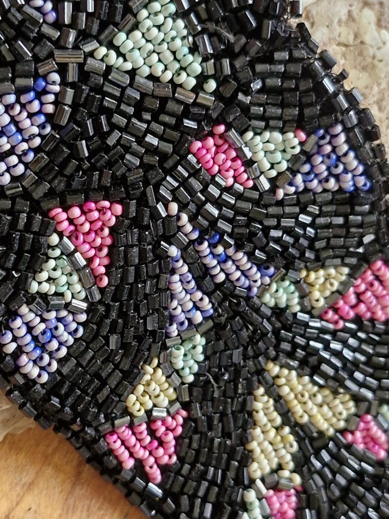 Antique 1920s Beadwork Dress Trim-1920s 1930s Beadwork Embellishment ...