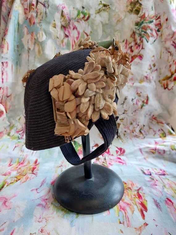 Antique Victorian Felt Bonnet-1800s Victorian Fel… - image 8
