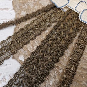 Antique 1920s Gold Metallic Lace Trim~1920s French Metallic Lace Trim Salesman Samples