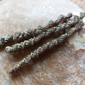 Antique Metal Bullion Tassels-1800s Metal Bullion Twisted Caterpillar Tassels