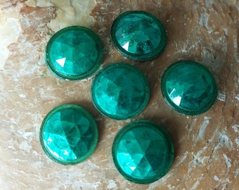 Antique Glass Cabochons-1920s Czech Glass Cabochons-1920s Faceted Glass Cabochons