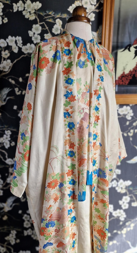 Pongee Set Antique Japanese Pongee Silk Pyjama Set -1920s Japane… - Gem