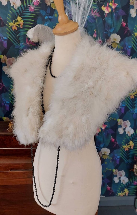 Antique Marabou Feather Collar-Edwardian Feather C