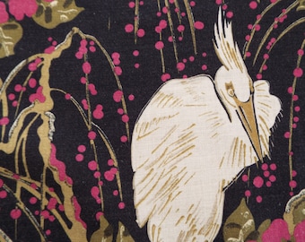 Linwood "The Duke" Linen~Metropolis Collection~Linwood Art Deco Bird/Blossom Print