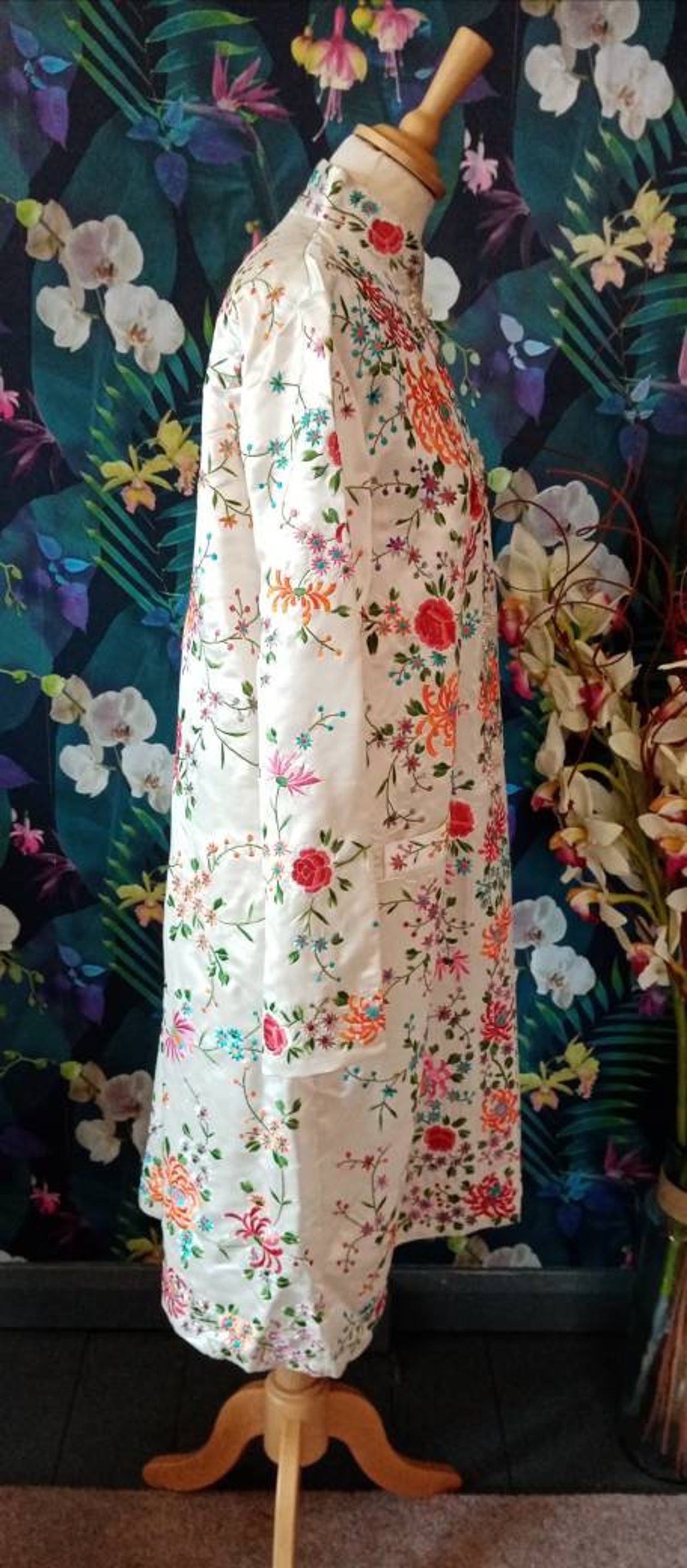 Antique Hand Embroidered Silk Jacket1920s Pure Silk Etsy