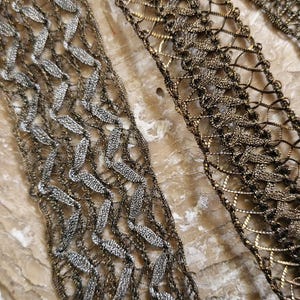 Antique 1920s Gold Metallic Lace Trim~1920s French Metallic Lace Trim Salesman Samples