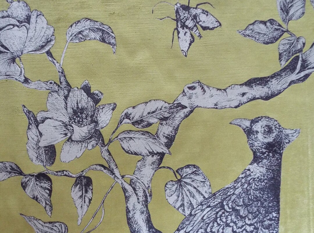Zoffany darnely Toile Velvet Fabriczoffany Printed Velvet Zoffany Bird