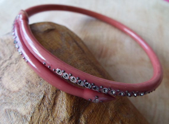 Vintage Celluloid Snake Bangle~1920s Celluloid Sna