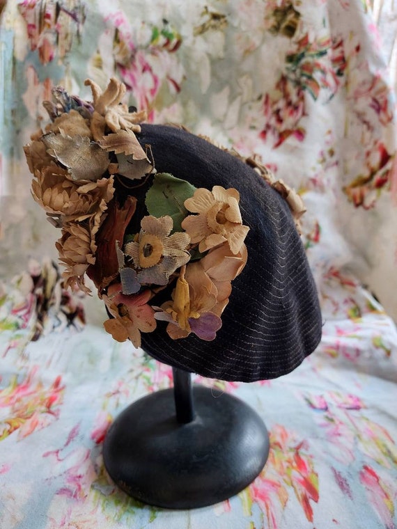 Antique Victorian Felt Bonnet-1800s Victorian Fel… - image 7