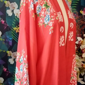Vintage Japanese Kimono-Art Deco Japanese Kimono 1930s Chrysanthemum Printed Kimono image 6