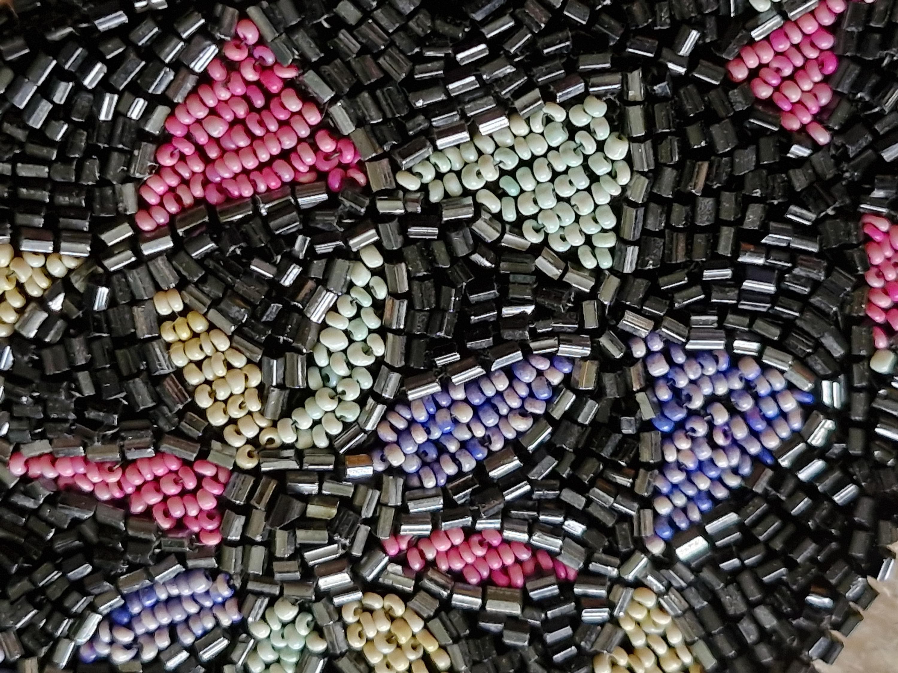 Antique 1920s Beadwork Dress Trim-1920s 1930s Beadwork Embellishment ...