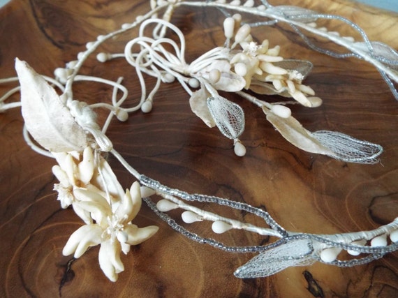Antique Wax Tiara~1900s Bridal Tiara~1900s Wax Flo