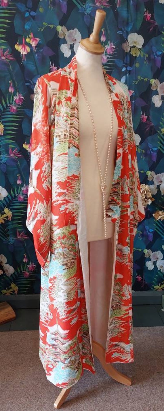 Vintage Silk Crepe Kimono-1930s Silk Crepe Kimono… - image 5
