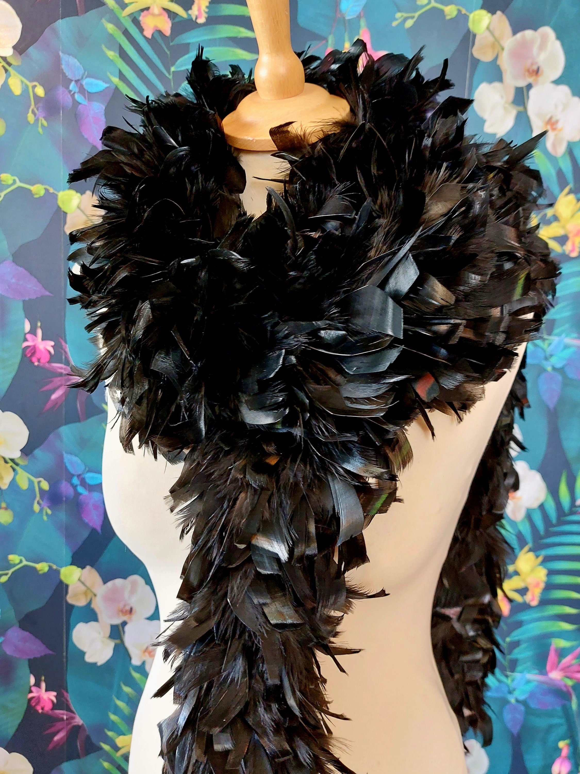 1pc Black Feather Boas, 6ft 40 Gram Feather Boa For Women For Carnival  Bachelor Dancing Wedding Party Dress Up Costume