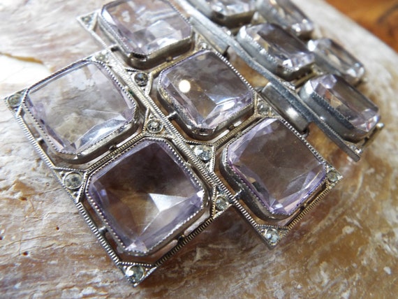 Vintage French Glass Buckle~1920s French Glass Bu… - image 3