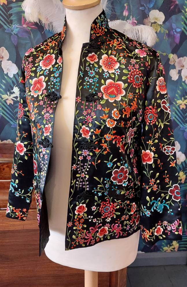 Ladies chinese silk jackets best sale uk