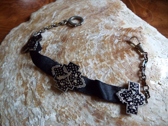 Antique French Watch Chain~1800s French Engraved E