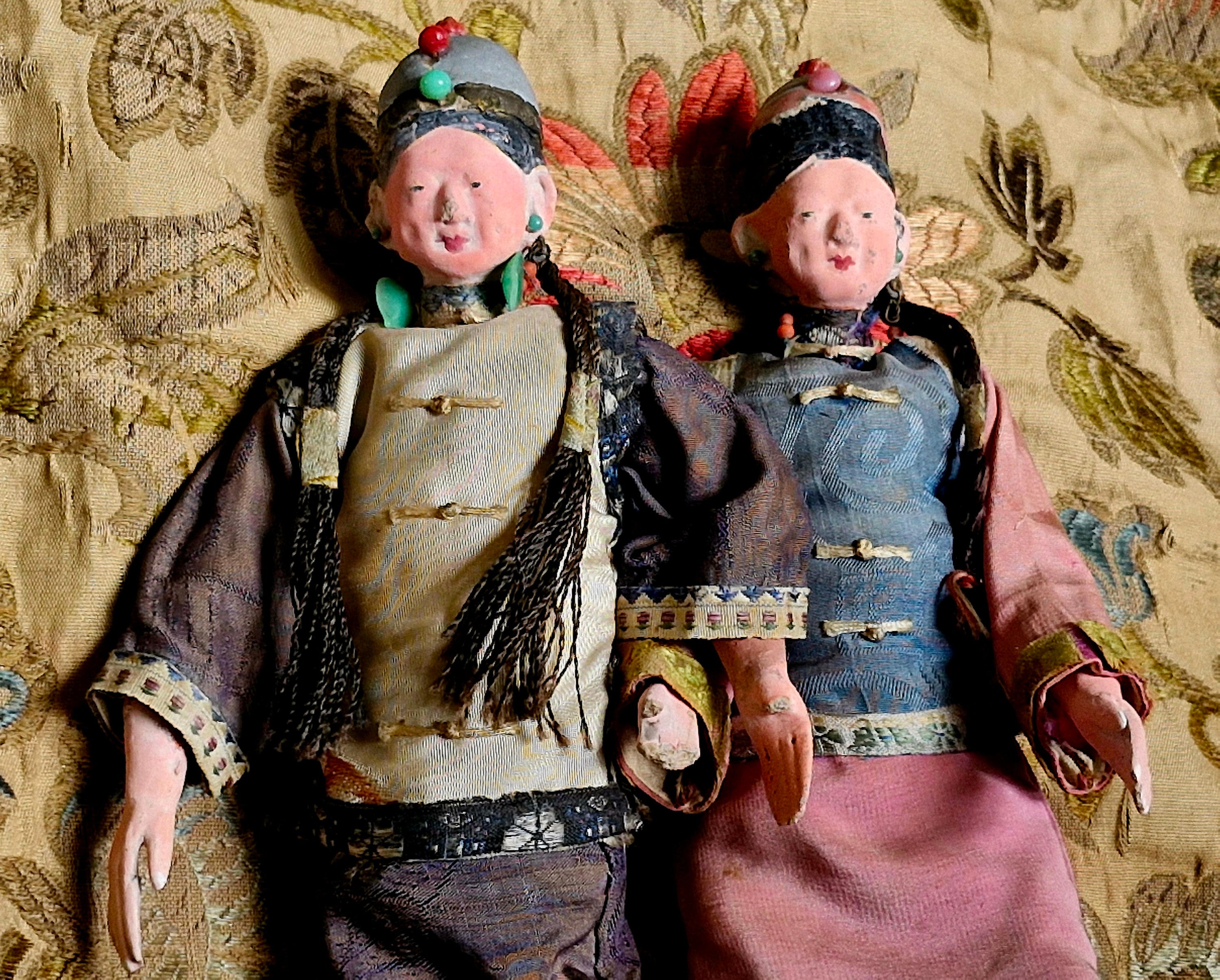 Buy Antique Chinese Opera Dolls-1800s Chinese Painted Bisque Opera