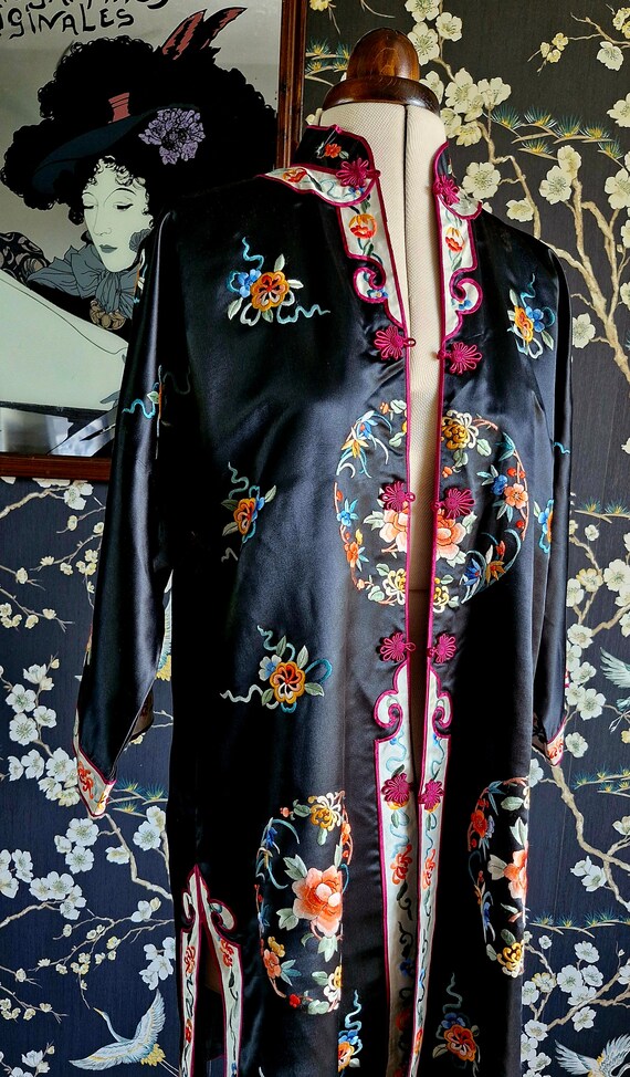 ガウンコート Vintage Embroidered satin china gown Traditional Chinese Wedding Dress Satin Gown for Women Red Ethnic