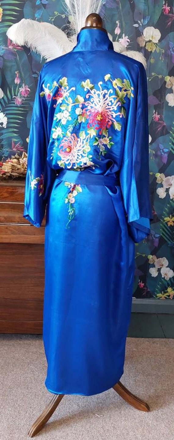 Vintage Embroidered Kimono Robe-1930s Chinese Emb… - image 7