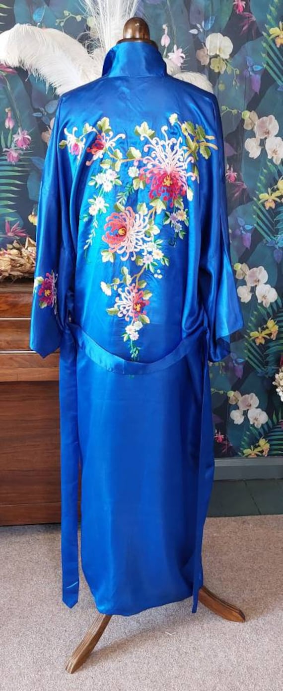 Vintage Embroidered Kimono Robe-1930s Chinese Emb… - image 2