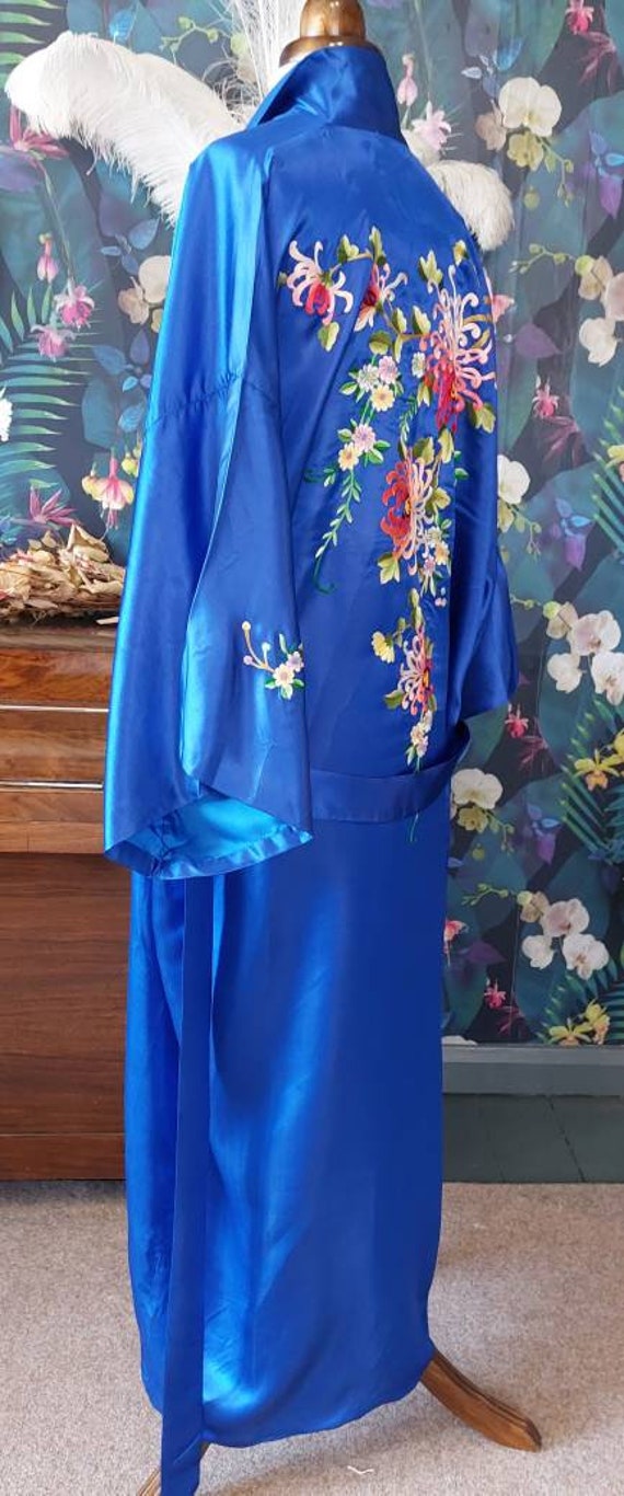 Vintage Embroidered Kimono Robe-1930s Chinese Emb… - image 5